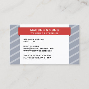 Retro Grau Red Banner Business Card Visitenkarte