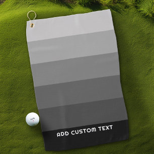 Retro Graue Streifen mit einfachem Sans Serienname Golfhandtuch