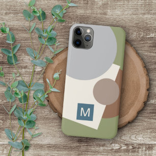 Retro Gray Sage Green Taupe Brown Ecru Art Pattern iPhone 11Pro Max Hülle