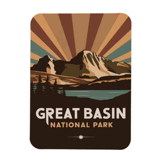 Retro Great Basen National Park Magnet (Vertikal)