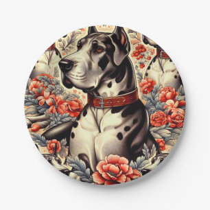 Retro Great Dane Illustration Pappteller