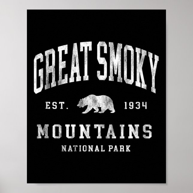 Retro Great Smoky Mountains National Park Mens Wom Poster (Vorne)