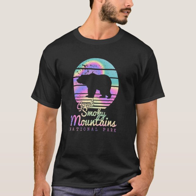 Retro Great Smoky Mountains National Park TN Bear T-Shirt (Vorderseite)