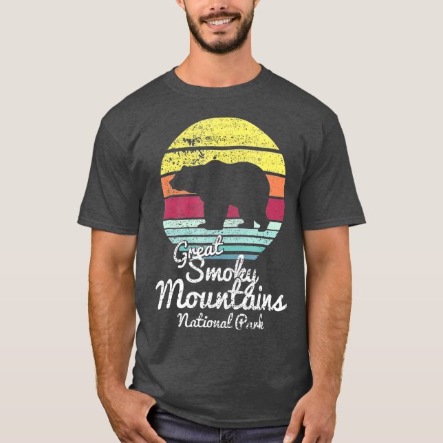 Retro Great Smoky Mountains National Park TN T-Shirt (Vorderseite)