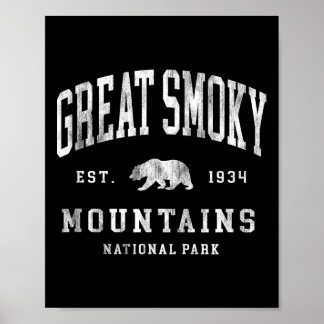 Retro Great Smoky Mountains Nationalpark Herren Da Poster