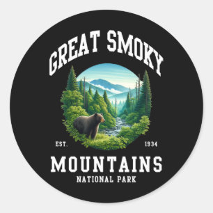 Retro Great Smoky Mountains Nationalpark Männer Fr Runder Aufkleber