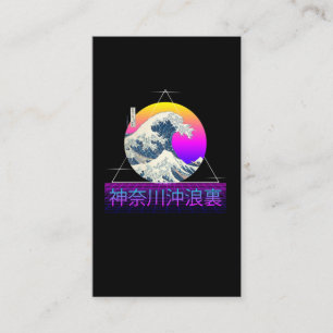 Retro Great Wave vor Kanagawa Vaporwave Visitenkarte