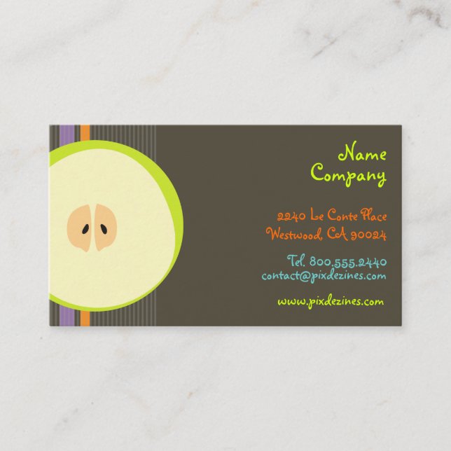 Retro Green Apple / DIY Hintergrund Visitenkarte (Vorderseite)