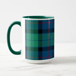 Retro Green Blue Kariert Tasse