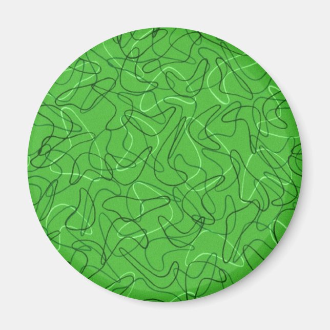 Retro Green Boomerang Magnet (Vorne)