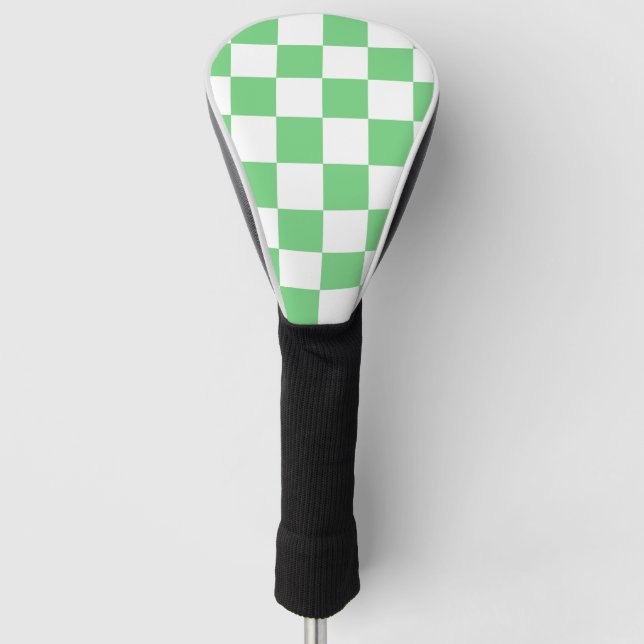 Retro Green Chessboard Checkerboard Tile Y2K  Golf Headcover (Vorderseite)