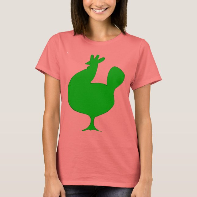 Retro Green Chicken T-Shirt (Vorderseite)
