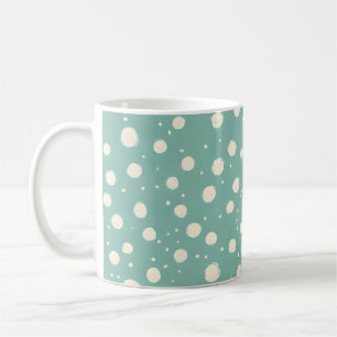 Retro Green Colors Polka Dots Boho Vintag Style Kaffeetasse