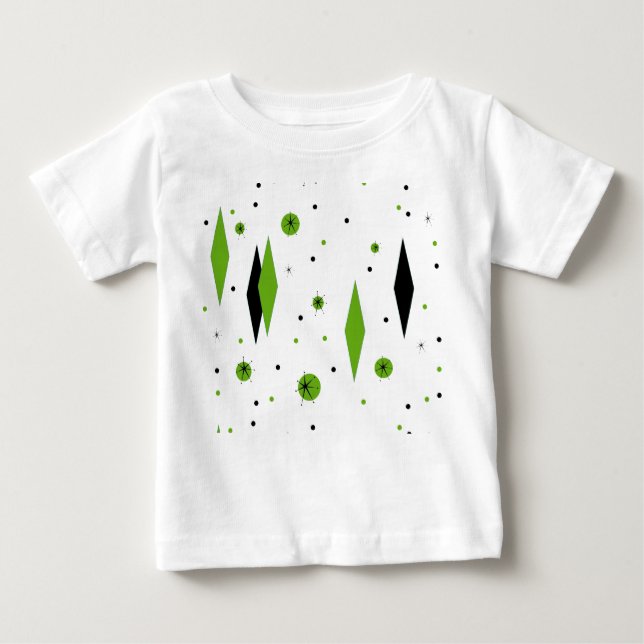 Retro Green Diamonds & Sternexplosionen Baby T - S T-shirt (Vorderseite)