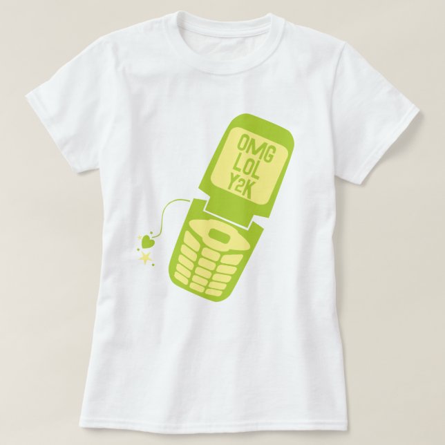 Retro Green Dreh Phone T - Shirt (Design vorne)