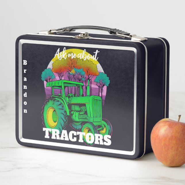 Retro Green Farm Traktor Metall Brotdose (Beispiel)