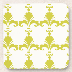 Retro Green Fleur-De-Lis-Muster Untersetzer