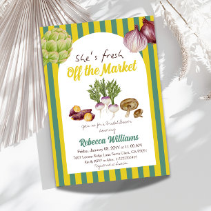 Retro Green Fresh off Market Brautparty Einladung