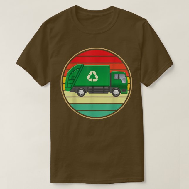 Retro Green Garbage Truck Cool T-Shirt (Design vorne)