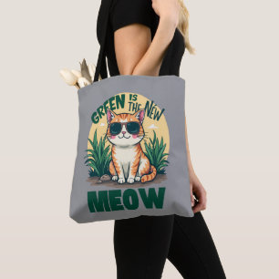 Retro "Green is the new Meow" Coole Katzennatur Ar