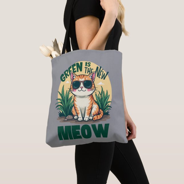 Retro "Green is the new Meow" Coole Katzennatur Ar (Von Nahem)