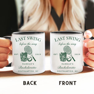 Retro Green Last Swing vor dem Ring Tennis Bach Kaffeetasse