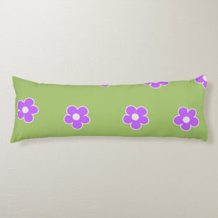 Retro Green Lila Floral Einfaches Muster Blume Seitenschläferkissen
