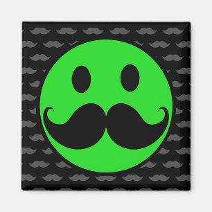 Retro Green Mustache Mustache Stache Magnet