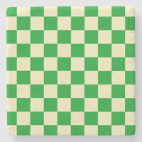 Retro Green Off White Karos Karton-Muster