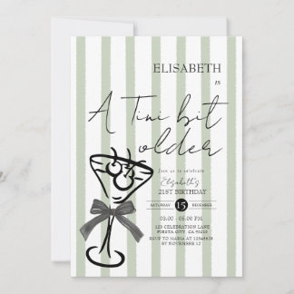 Retro Green Olive Martini Geburtstag Einladung