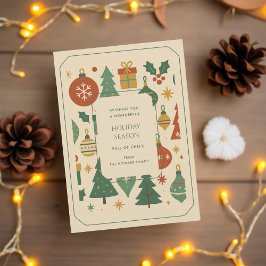 Retro Green Red Mid Century Moderne Ferienkarte