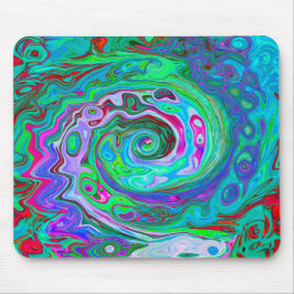 Retro Green, Red und Magenta Abstrakt Groovy Swirl Mousepad