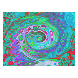 Retro Green, Red und Magenta Abstrakt Groovy Swirl Tischdecke