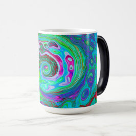 Retro Green, Red und Magenta Abstrakt Groovy Swirl Verwandlungstasse