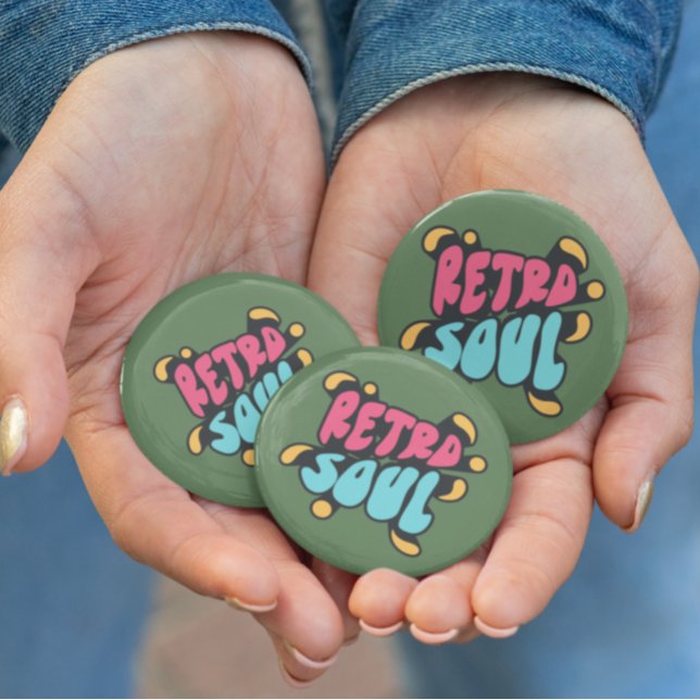 Retro Green Rucksäcke Jacken Zitat Trend Button (Von Creator hochgeladen)