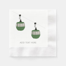 Retro Green Ski Gondola Lift Skifahrer