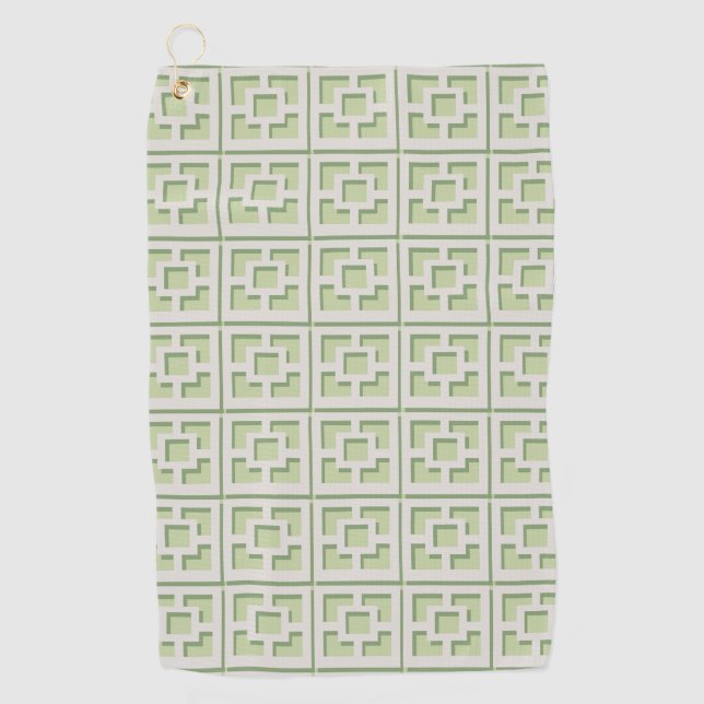 Retro Green Trellis Golf Towel Golfhandtuch (Vorderseite)