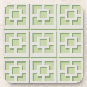 Retro Green Trellis Hard Plastic Untersetzer