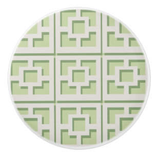 Retro Green Trellis Keramik Pull Keramikknauf