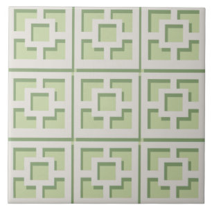 Retro Green Trellis Keramik Tile Fliese