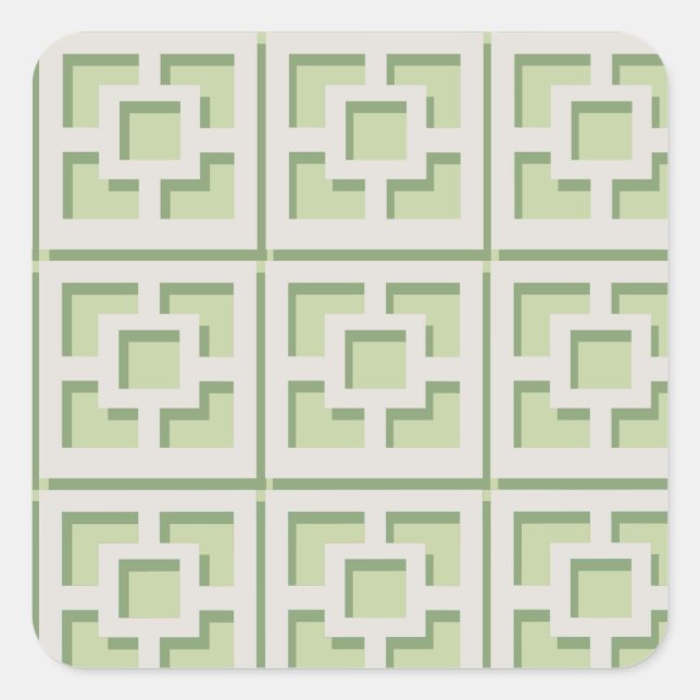 Retro Green Trellis Sticker (Vorderseite)