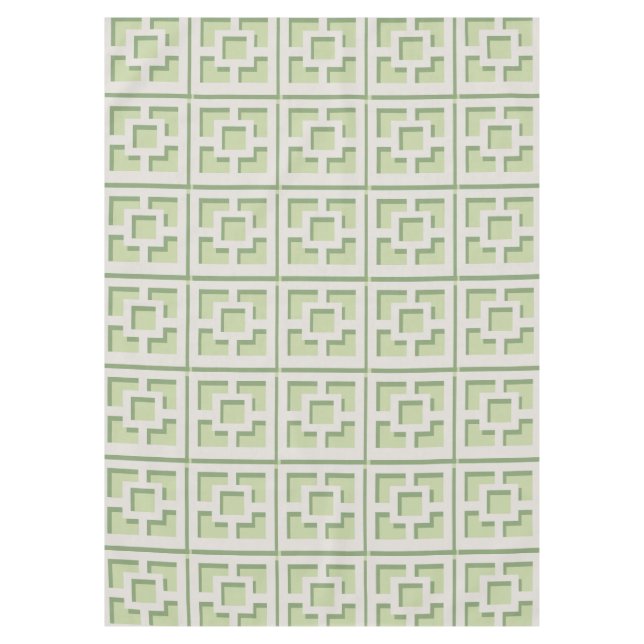 Retro Green Trellis Tablecloth Tischdecke (Vorderseite)