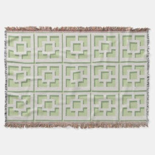 Retro Green Trellis Throw Blanket Decke