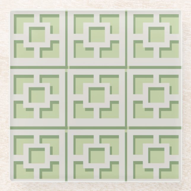 Retro Green Trellis Untersetzer (Vorderseite)