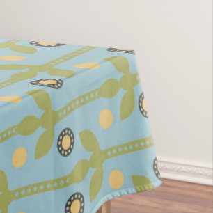 Retro Green und Blue Niedlich Folksfloral Muster Tischdecke