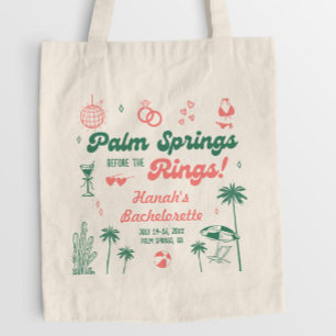 Retro Green und Pink Palm Spring Bachelorette Tragetasche