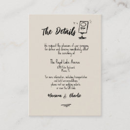 Retro Grey Hand Drawn Illustrated The Details  Begleitkarte