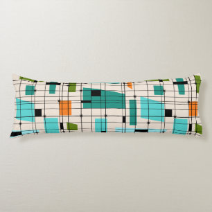 Retro Grid & Starbursts Body Pillow Seitenschläferkissen