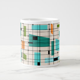 Retro Grid & Sternexplosionen Jumbo Tasse