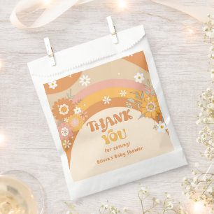 Retro Groovbaby 70er floral vielen Dank Geschenktütchen